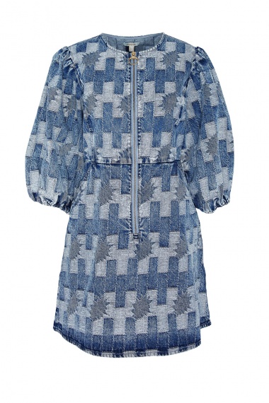 Vestido Bowhill Patchwork Denim Mini