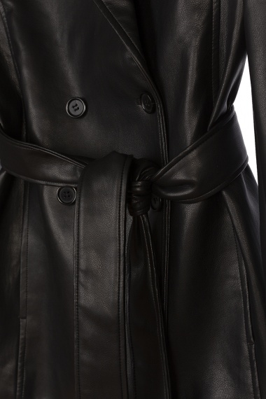 Chaqueta Faux Leather Black BCBG imagen 3